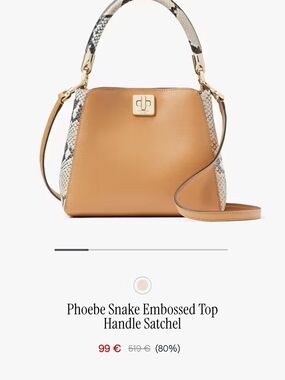 kate spade Camel Phoebe Snake-Embossed Top Handle Satchel